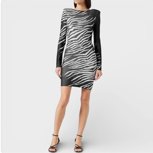 Just Cavalli Dresses & Skirts - Just Cavalli Monochrome Zebra Long Sleeve Bodycon Dress